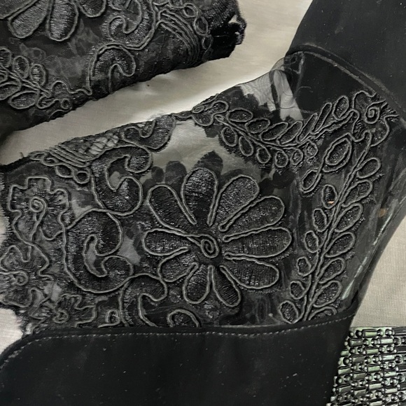 Size 42 women’s Chic Black Embroidered lace Ankle Booties - Picture 12 of 16